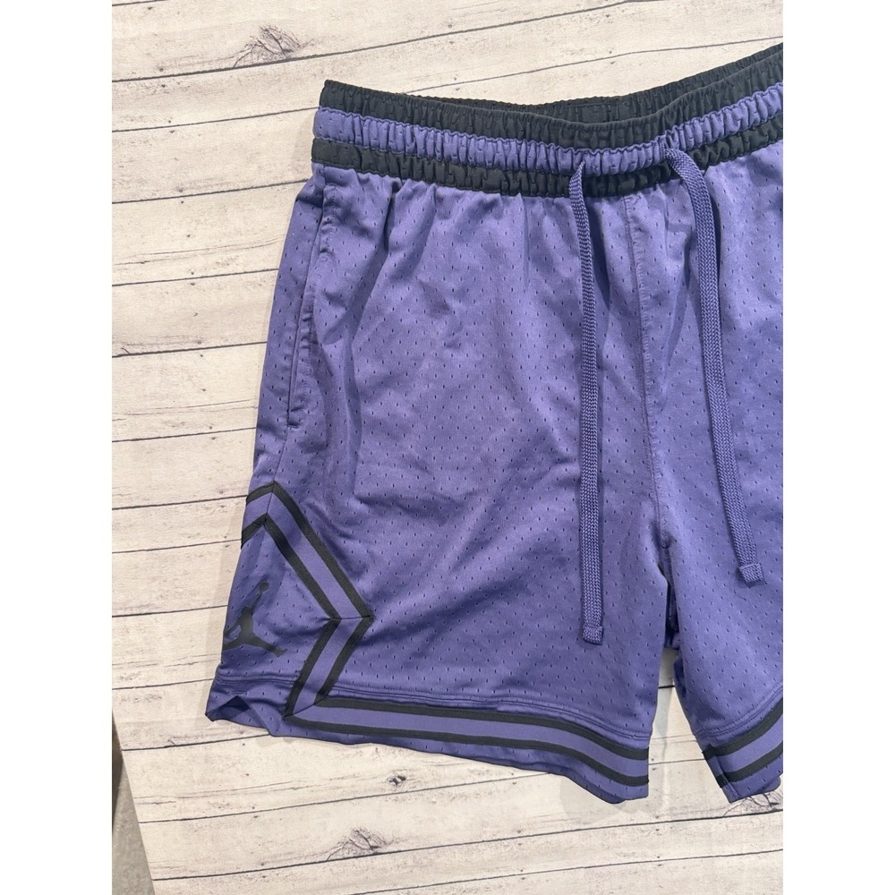 Nike Air Jordan Mens Diamond Basketball Short 2XL Purple Black Casual Lounge Gym - Picture 2 of 16